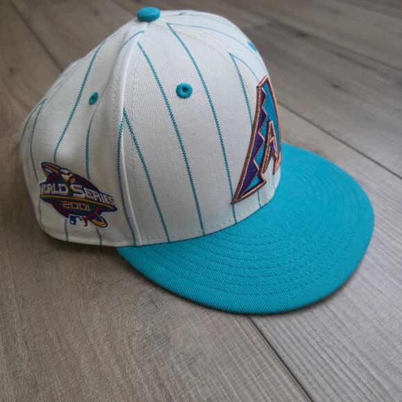 Diamondbacks Lids New Era x MLB Off White Pinstripe Fitted Hat Sz 7.5 - Picture 6 of 11